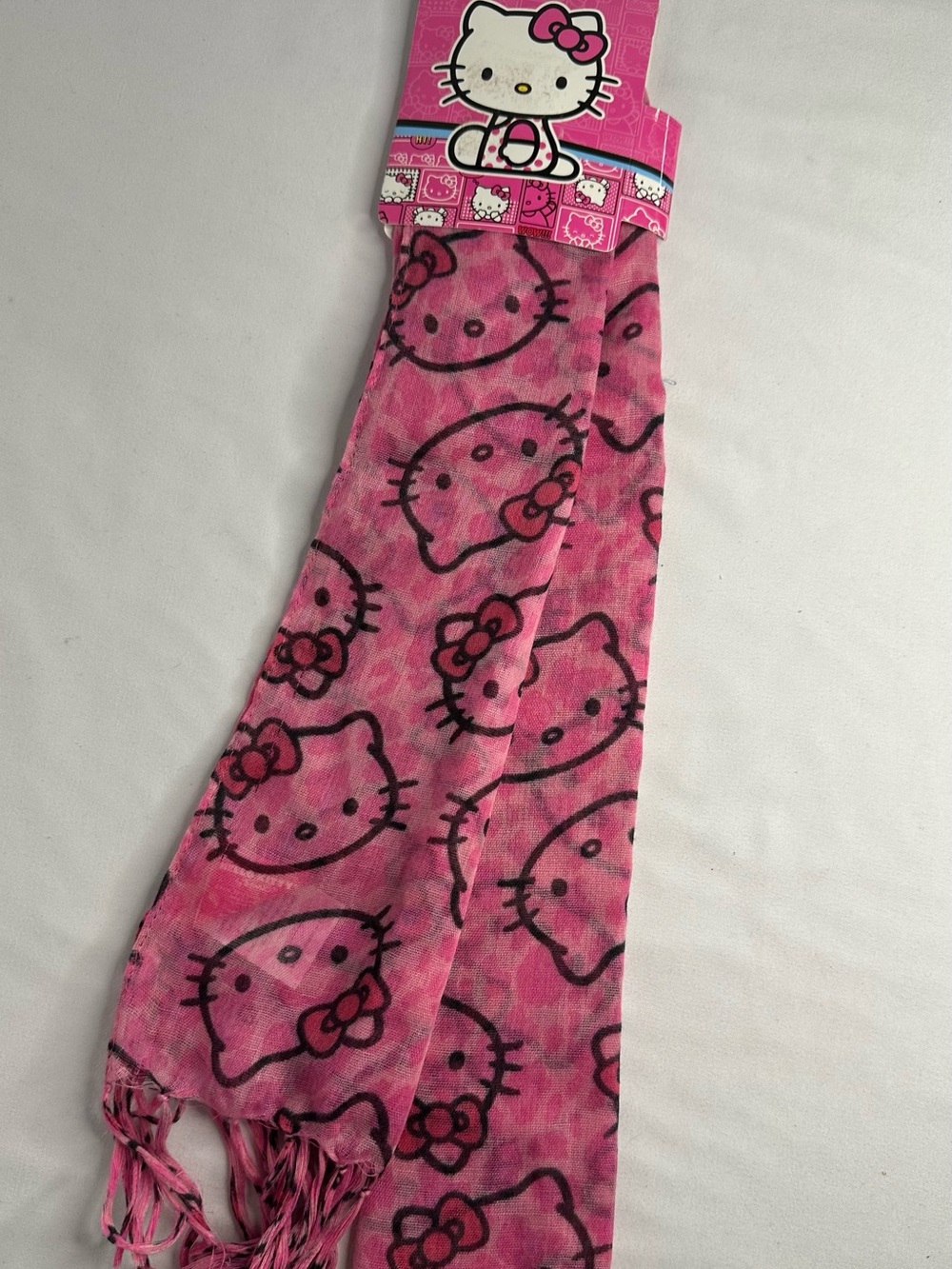 Hello Kitty Pink Lightweight Allover Logo Scarf